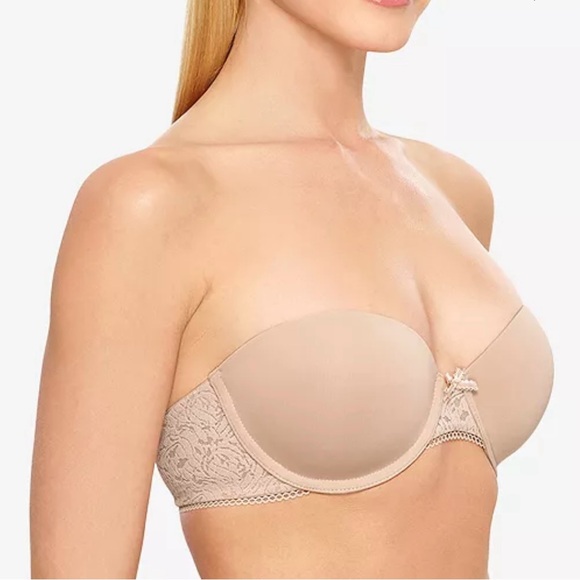 NWT- B.TEMPT'D BY WACOAL Modern Method Strapless Picot-Trimmed Bra - Picture 1 of 10